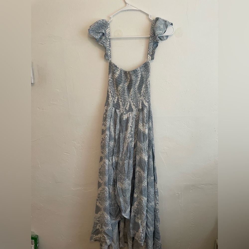 Olivaceous Gray Smocked Dress